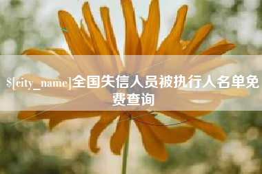 乐清全国失信人员被执行人名单免费查询
