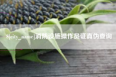 乐清消防设施操作员证真伪查询