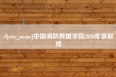 乐清中国消防救援学院2020年录取线