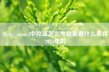 乐清中控证怎么考取需要什么条件2024年的
