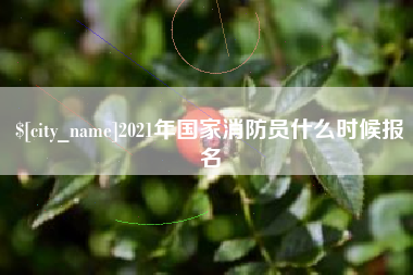 乐清2021年国家消防员什么时候报名