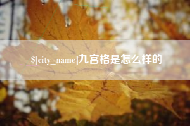 乐清九宫格是怎么样的